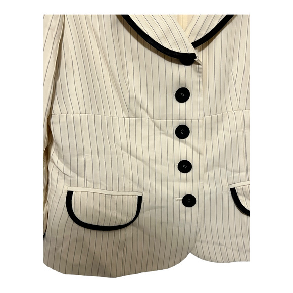 Nine West Women's Jacket and Skirt Suit black and cream NWT size Medium - Picture 2 of 13